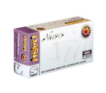 DASH Nuvo - Model NV100 - Opaque White Powder Free Vinyl Exam Gloves