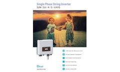 Deye - Model SUN-3.6/4/5/6K-G | 3.6-6KW | 2 MPPT - Single Phase String Inverter - Brochure