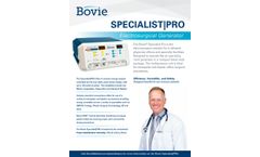 Bovie Specialist - Model A1250S -Pro - High Frequency Electrosurgical Generator - Brochure