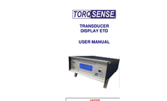 TorqSense - Model ETD - Display Transducer  Manual