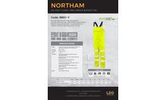 NORTHAM - Model BB01-Y-LEO - ISO 20471 Class 2 Bib & Brace Yellow - Brochure