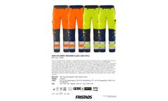 Fristads - Model Class 2 2651 GPLU - High Vis Green Trousers - Datasheet