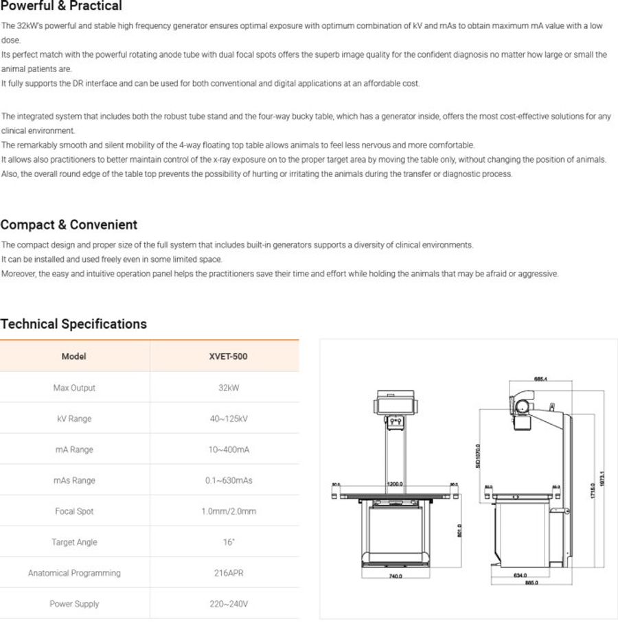 GEMSS XVET500 Veterinary Digital XRay For Animals By