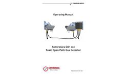 Simtronics GD1 MK3 - Toxic Open Path Gas Detector - Operating Manual