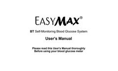 EasyMax - Model BT - Self-Monitoring Blood Glucose System - Manual