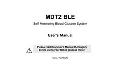 Model MDT2 BLE - Bluetooth Connectivity Glucose Meter - Manual