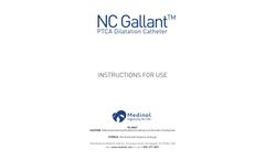 Medinol - Model NC Gallant - Non Compliant PTCA Dilatation Catheter - Instructions for Use - Catalogue