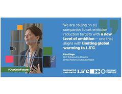 "We are calling on all companies to set emission reduction targets with a new level of ambition" Lise Kingo, CEO UN Global Compact