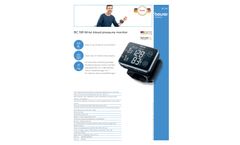 Beurer - Model BC 58 - Wrist Blood Pressure Monitor Datasheet