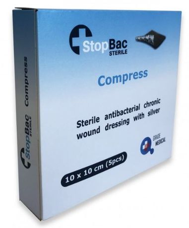 StopBac - Sterile Compression for Chronic Wounds 10X10 cm 5 pcs