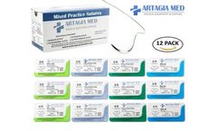 12 Medical Sutures with Needles for Suture Practice