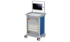 Francehopital - Model #PRE9XAEB-S - Medication Trolleys with Computer, Shutter and Bins