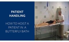 Patient Handling - How to hoist a patient in a butterfly bath / hubbard tank | EWAC Medical - Video