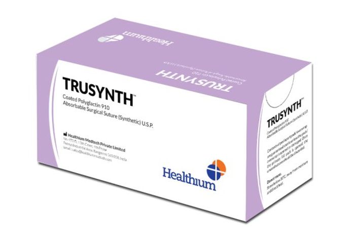 Healthium - Model Trusynth Polyglactin 910 - Braided and Coated for Soft Tissue Approximation
