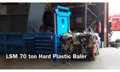 H70 Horizontal Baler bailing Hard Plastic - 450KG BALE!! - Video