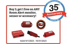 HUGE 35th Anniversary Promotion! Buy 3, Get 1 FREE on ANY Room Alert monitor, sensor or accessory!