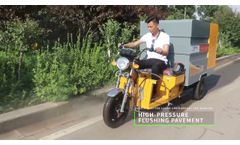 Multifunctional Community Narrow Street High Pressure Road Washing Machine Tricycle Baiyi-C2815 - Video