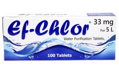 Ef-Chlor - Model 33 mg - Water Purification & Filtration Tablets for 8 Litres Water