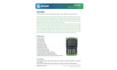 Gfuve - Model GF438II - Three Phase Power Quality Analyzer with 6000A Current Probe - Brochure