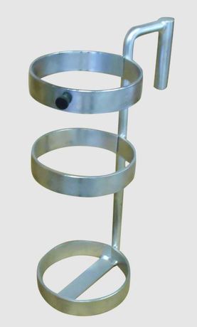 FWF - Model 1129HX3 - Triple Ring Hill-Rom Bed Rack for One D or E (4.38 Inch DIA) Style Oxygen Cylinder