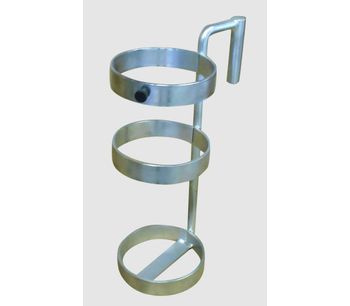 FWF - Model 1129HX3 - Triple Ring Hill-Rom Bed Rack for One D or E (4.38 Inch DIA) Style Oxygen Cylinder
