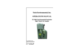 TE-5000 - TSP (Total Suspended Particulate) High Volume Air Sampler Manual