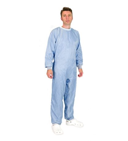 BeMicron - Model 4ALL Knitted - Classic Clean-Room Neck Coverall with a Separate Hood