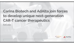 AdAlta (ASX:1AD) and Carina Biotech join forces to develop next-generation CAR-T cancer therapeutics - Video