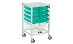 Gratnells - Classic Hospital Trolley With 4 Trays and Basket