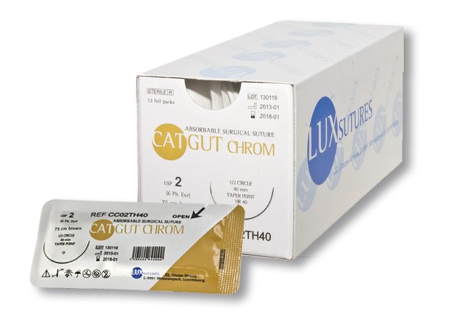 LuxSutures - Chromic Catgut Absorbable Surgical Suture