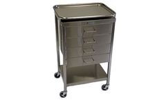 Mid Central - Model MCM-523-T - Stainless Steel Anesthesia Cart with Removable Tray