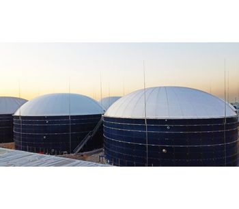 Glass-Lined-Steel Tank with Top Mounted Gas Holder for Biogas And Waste Water Usage