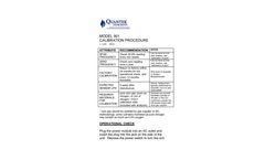 Quantek - Model 901 - Calibration Procedure - Brochure