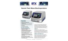 BTX - Model Gemini - Twin Wave Electroporators System - Datasheet