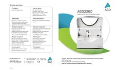 AGD - Model AGD2260 - Fully Automatic Clinical Chemistry Analyzer Brochure
