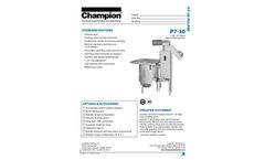 Champion Trisys - Model P7-30 - 7.5 Hp, 30 Inch Pulper Waste Handling System Datasheet