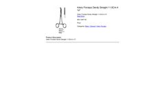 Hebbar - Model BAF130 - Artery Forceps Dandy Straight 11.5Cm-4 12 Inch Datasheet