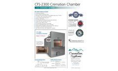 Cremation Systems - Model CFS2300 - Human Cremation Chamber - Brochure