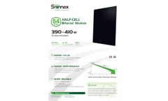 Sonnex - Model SNX-D54HPD - 390~410W Half-Cell Bifacial Module- Brochure