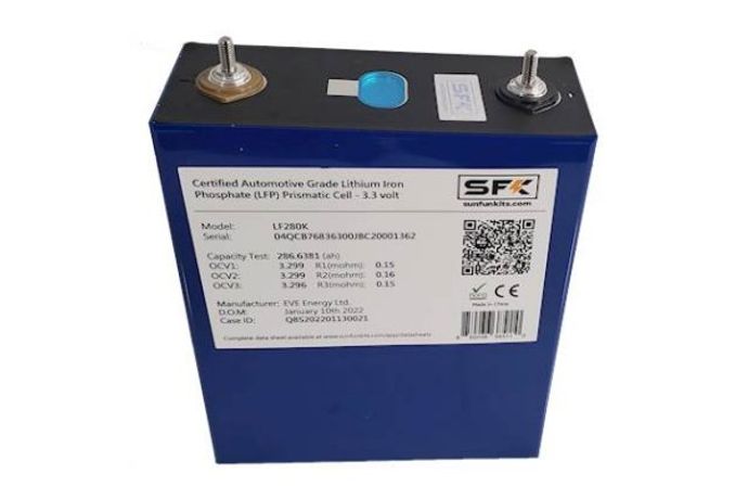 Sun Fun Kits - Model SFK-LF280K-4PK - 4 Pack EVE Lithium 280AH Certified 3.2v cells