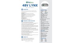 LiFePO4 - Model 48V LYNX - 103Ah - 5.3kWh Off-Grid Lithium Battery Banks Datasheet