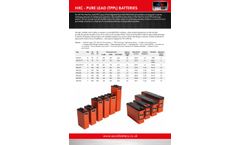 SEC UK - Model HXC Series - Pure Lead (TPPL) Batteries - Brochure