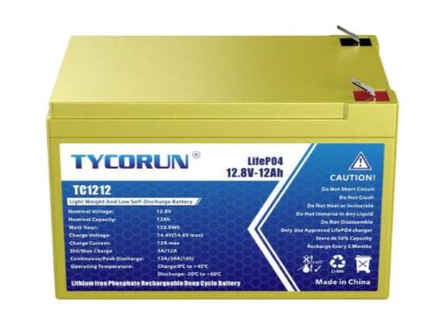 Tycorun - Model TC1212 - 12 Volt 12Ah Lithium Deep Cycle Battery