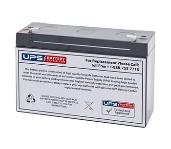 Model TLV6100F2 - 6V 10Ah Sealed Lead Acid Battery with F2 Terminals