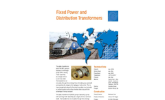 Fixed Power and Distribution Transformers Brochure