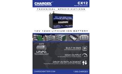 CHARGEX - Model CX12 - 12-LIB-12 - 12V 12AH Lithium Ion Battery - Brochure
