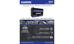 CHARGEX - Model CX7 - 12-LIB-7 - 12V 7AH Lithium Ion Battery - Brochure