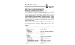 Vantage Pro2 - 6450 - Solar Radiation Sensor Specification Sheets