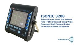 ISONIC 3208 / A-Scan for ??1.2 mm FBH / Wide Coverage Dual Element Probe for Multi-Channel Inspection - Video