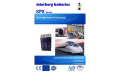 Interberg - Model KPX Series - Sintered Plate Ultra High Discharge Rate Batteries Datasheet